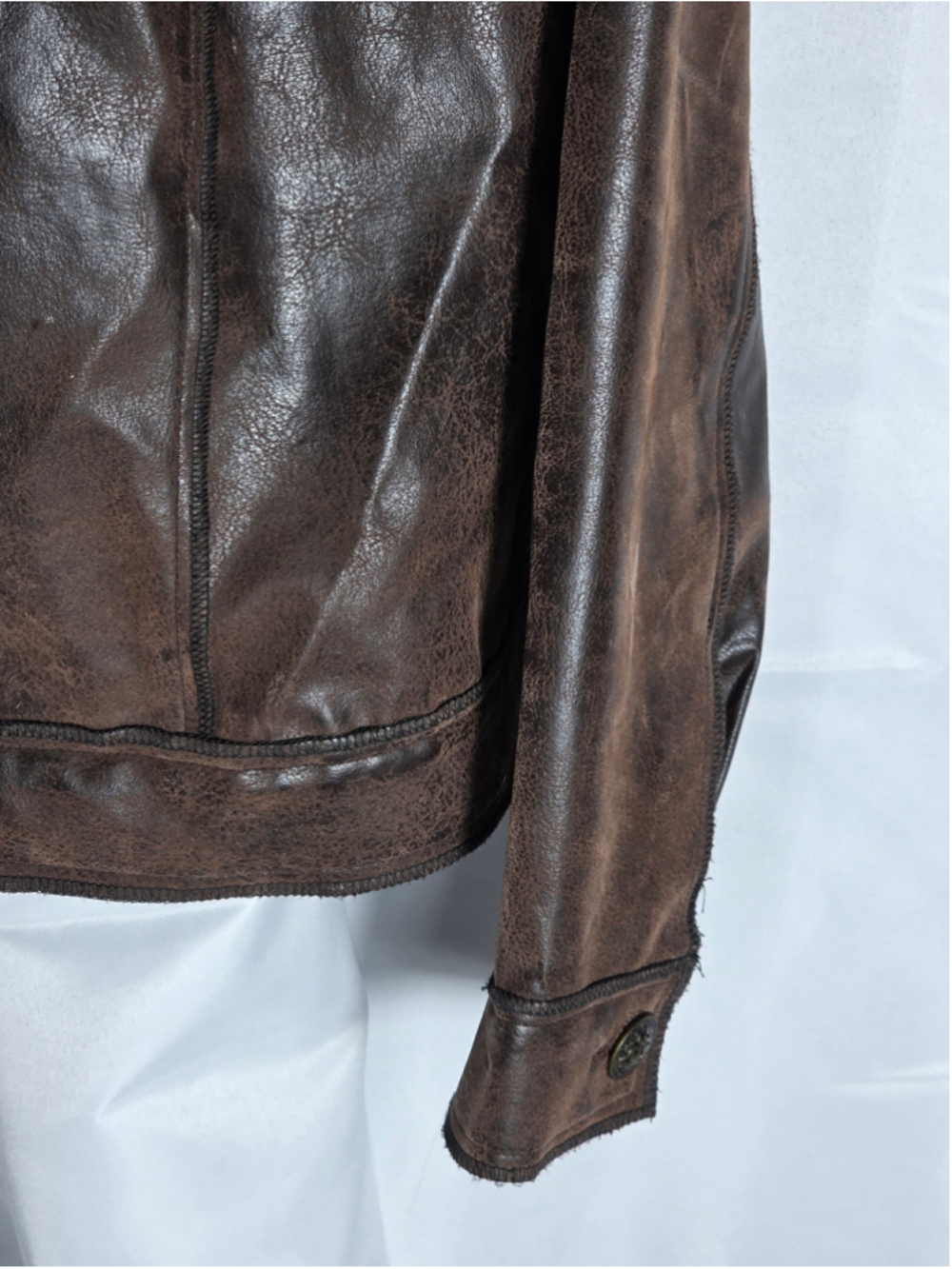 Women's Ruby Rd. Brown Faux Leather Jacket 16 bikercore sexy western cowgirl - Picture 4 of 8